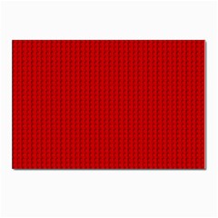 Ed Lego Texture Macro, Red Dots Background, Lego, Red Postcards 5  X 7  (pkg Of 10) by nateshop