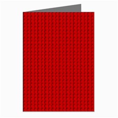 Ed Lego Texture Macro, Red Dots Background, Lego, Red Greeting Cards (pkg Of 8) by nateshop