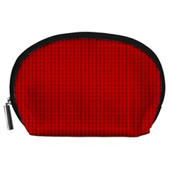 Ed Lego Texture Macro, Red Dots Background, Lego, Red Accessory Pouch (large) by nateshop