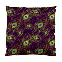 Feathers, Peacock, Patterns, Colorful Standard Cushion Case (one Side) by nateshop