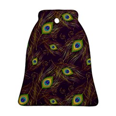 Feathers, Peacock, Patterns, Colorful Bell Ornament (two Sides) by nateshop