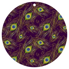 Feathers, Peacock, Patterns, Colorful Uv Print Acrylic Ornament Round