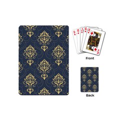 Floral Damask Pattern Texture, Damask Retro Background Playing Cards Single Design (mini) by nateshop