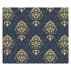 Floral Damask Pattern Texture, Damask Retro Background Premium Plush Fleece Blanket (small) by nateshop