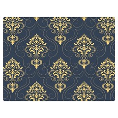 Floral Damask Pattern Texture, Damask Retro Background Premium Plush Fleece Blanket (extra Small) by nateshop