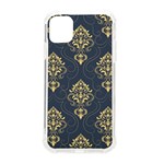 Floral Damask Pattern Texture, Damask Retro Background iPhone 11 TPU UV Print Case Front