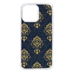 Floral Damask Pattern Texture, Damask Retro Background Iphone 14 Pro Max Tpu Uv Print Case by nateshop