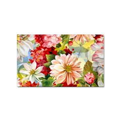 Painted Flowers Texture, Floral Background Sticker Rectangular (10 Pack) by nateshop