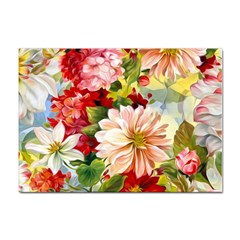 Painted Flowers Texture, Floral Background Sticker A4 (10 Pack) by nateshop