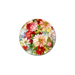 Painted Flowers Texture, Floral Background Golf Ball Marker (10 Pack) by nateshop