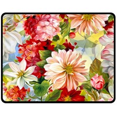 Painted Flowers Texture, Floral Background Fleece Blanket (medium)