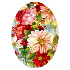 Painted Flowers Texture, Floral Background Uv Print Acrylic Ornament Oval by nateshop