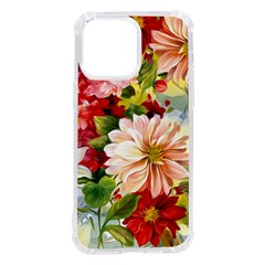 Painted Flowers Texture, Floral Background Iphone 14 Pro Max Tpu Uv Print Case by nateshop
