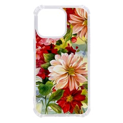 Painted Flowers Texture, Floral Background Iphone 13 Pro Tpu Uv Print Case by nateshop