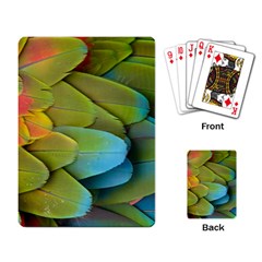 Parrot Feathers Texture Feathers Backgrounds Playing Cards Single Design (rectangle) by nateshop