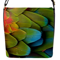 Parrot Feathers Texture Feathers Backgrounds Flap Closure Messenger Bag (s) by nateshop