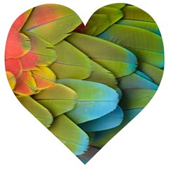 Parrot Feathers Texture Feathers Backgrounds Wooden Puzzle Heart by nateshop