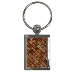 Pattern, Abstract, Texture, Mandala Key Chain (rectangle) by nateshop