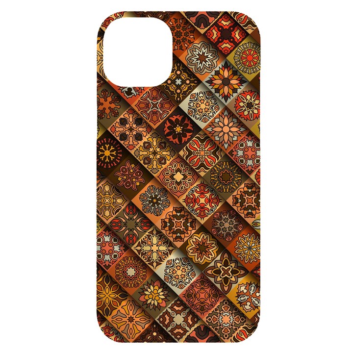 Pattern, Abstract, Texture, Mandala iPhone 14 Plus Black UV Print Case