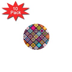 Pattern, Colorful, Floral, Patter, Texture, Tiles 1  Mini Magnet (10 Pack)  by nateshop