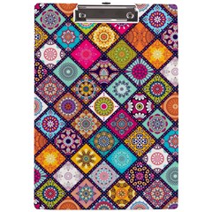 Pattern, Colorful, Floral, Patter, Texture, Tiles A4 Acrylic Clipboard by nateshop