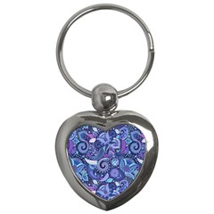 Patterns, Doodles, Pattern, Colorful, Textu Key Chain (heart) by nateshop