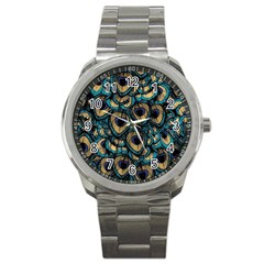 Peacock Feathers, Bird, Spirituality, Symbol, Spiritual, Sport Metal Watch by nateshop