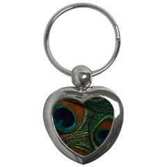 Peacock Feathers, Feathers, Peacock Nice Key Chain (heart) by nateshop