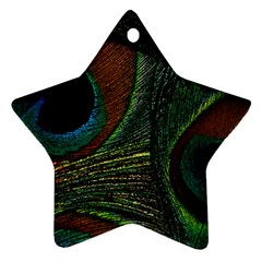 Peacock Feathers, Feathers, Peacock Nice Star Ornament (two Sides) by nateshop