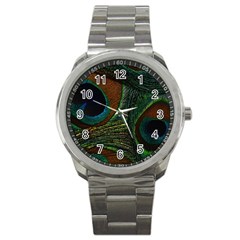Peacock Feathers, Feathers, Peacock Nice Sport Metal Watch by nateshop