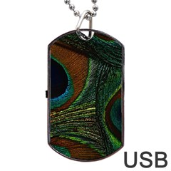 Peacock Feathers, Feathers, Peacock Nice Dog Tag Usb Flash (one Side) by nateshop