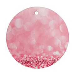 Pink Glitter Background Round Ornament (two Sides) by nateshop