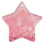 Pink Glitter Background Star Ornament (Two Sides) Front