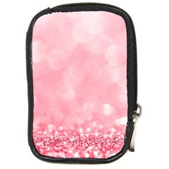 Pink Glitter Background Compact Camera Leather Case