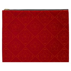 Red Chinese Background Chinese Patterns, Chinese Cosmetic Bag (xxxl) by nateshop