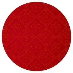 Red Chinese Background Chinese Patterns, Chinese Round Trivet by nateshop