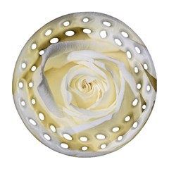 White Roses Flowers Plant Romance Blossom Bloom Nature Flora Petals Ornament (round Filigree)