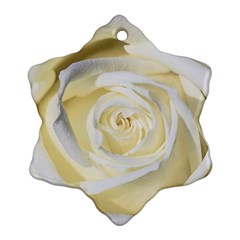 White Roses Flowers Plant Romance Blossom Bloom Nature Flora Petals Snowflake Ornament (two Sides) by Proyonanggan