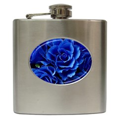 Blue Roses Flowers Plant Romance Blossom Bloom Nature Flora Petals Hip Flask (6 Oz) by Proyonanggan