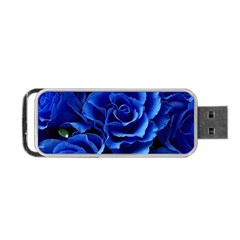 Blue Roses Flowers Plant Romance Blossom Bloom Nature Flora Petals Portable USB Flash (One Side)