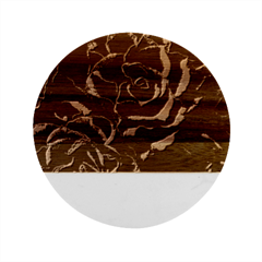 Blue Roses Flowers Plant Romance Blossom Bloom Nature Flora Petals Marble Wood Coaster (round)