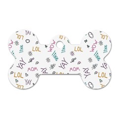 Doodle Pattern Dog Tag Bone (one Side) by Proyonanggan