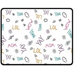 Doodle Pattern Fleece Blanket (medium) by Proyonanggan