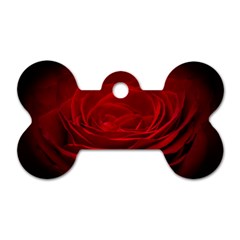 Rose Red Rose Red Flower Petals Waves Glow Dog Tag Bone (one Side) by Proyonanggan