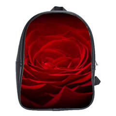 Rose Red Rose Red Flower Petals Waves Glow School Bag (large) by Proyonanggan