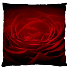 Rose Red Rose Red Flower Petals Waves Glow Large Premium Plush Fleece Cushion Case (two Sides) by Proyonanggan