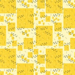 Party Confetti Yellow Squares Play Mat (rectangle) by Proyonanggan