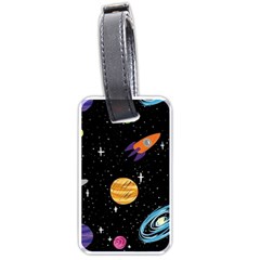 Space Cartoon, Planets, Rockets Luggage Tag (one Side) by nateshop