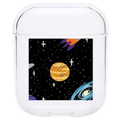 Space Cartoon, Planets, Rockets Hard Pc Airpods 1/2 Case by nateshop