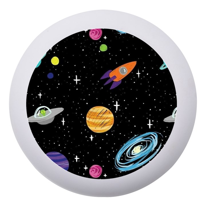 Space Cartoon, Planets, Rockets Dento Box with Mirror